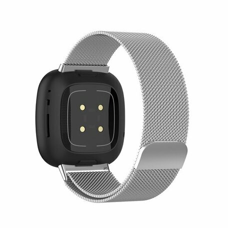 Fitbit Versa 3/4 & Sense 1/2 milanaise Armband - Small - Silber