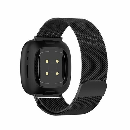 Fitbit Versa 3/4 & Sense 1/2 milanaise Armband - Small - Schwarz