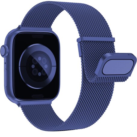 Milanaise Band - Dunkelblau - Extra starker Magnet - Geeignet für Apple Watch 38mm / 40mm / 41mm