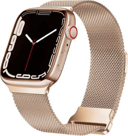 Milanaise Band - Champagner / Roségold - Extra starker Magnet - Geeignet für Apple Watch 38mm / 40mm / 41mm / 42mm