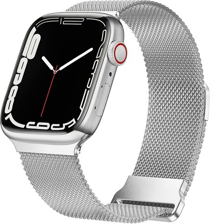 Milanaise Band - Silber - Extra starker Magnet - Geeignet für Apple Watch 38mm / 40mm / 41mm / 42mm