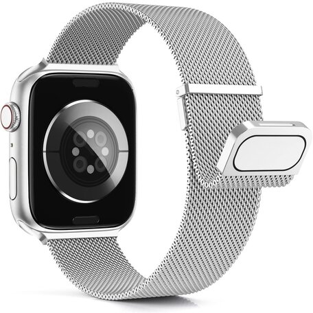 Milanaise Band - Silber - Extra starker Magnet - Geeignet für Apple Watch 38mm / 40mm / 41mm