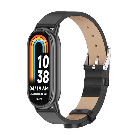 PU-Lederband - Schwarz mit schwarzem Stecker - Xiaomi Smart band 8