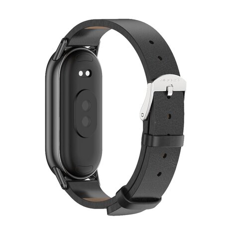 PU-Lederband - Schwarz mit schwarzem Stecker - Xiaomi Smart band 8