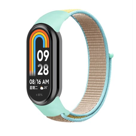 Sport Loop Nylon armband - Türkis mit Sandfarbe - Xiaomi Smart band 8