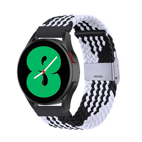 Geflochtenes Nylonband - Schwarz / Weiß - Xiaomi Mi Watch / Xiaomi Watch S1 / S1 Pro / S1 Active / Watch S2