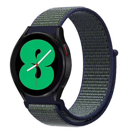 Sport Loop Nylon armband - Blau mit grünem Band - Xiaomi Mi Watch / Xiaomi Watch S1 / S1 Pro / S1 Active / Watch S2