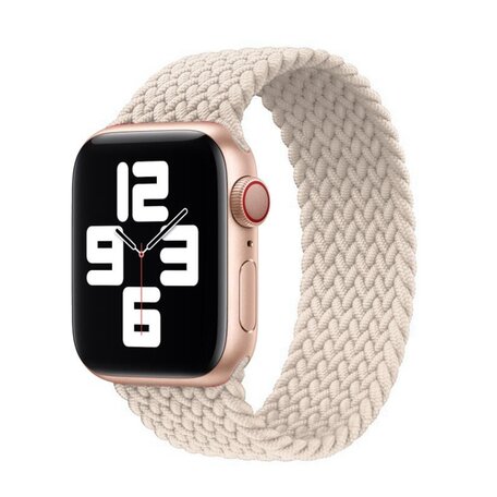 Geflochtenes Solo Loop Nylonband - Größe: M - Polarstern / Starlight - Geeignet für Apple Watch 42mm / 44mm / 45mm / 49mm