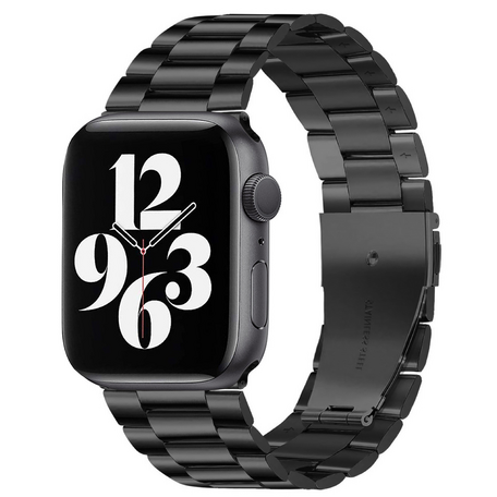 Stahlgliederarmband - Schwarz - Geeignet für Apple Watch 42mm / 44mm / 45mm / 49mm