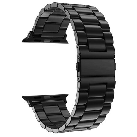 Stahlgliederarmband - Schwarz - Geeignet für Apple Watch 38mm / 40mm / 41mm / 42mm