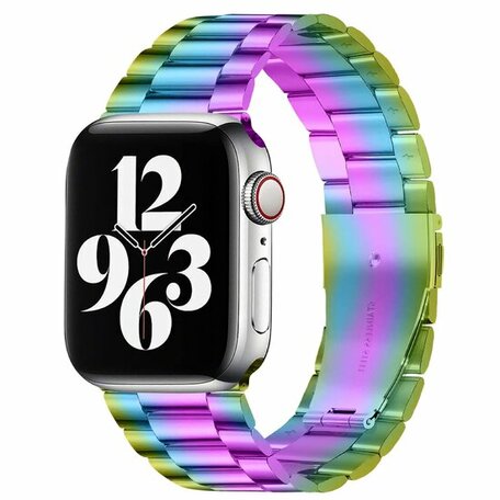 Stahlgliederarmband - Mehrfarbig - Passend für Apple Watch 38mm / 40mm / 41mm