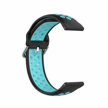 Silikon-Sportband mit Schnalle - Schwarz + Blau - Huawei Watch GT 2 & GT 3 - 42mm