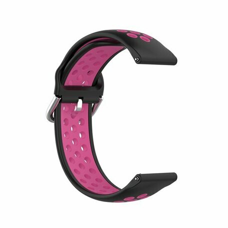 Silikon-Sportband mit Schnalle - Schwarz + Rosa - Huawei Watch GT 2 & GT 3 - 42mm