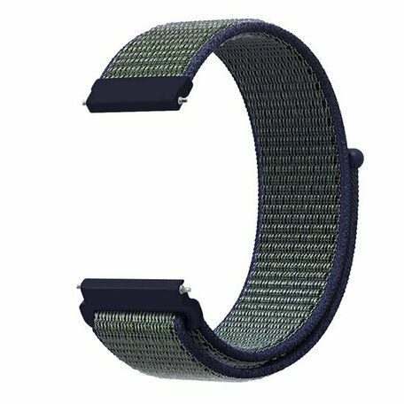 Sport Loop Nylon armband - Blau mit grünem Band - Huawei Watch GT 2 & GT 3 - 42mm