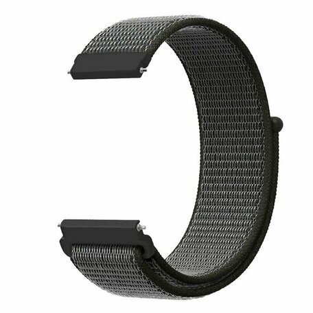 Sport Loop Nylon armband - Dunkelgrün mit grauem Band - Huawei Watch GT 2 & GT 3 - 42mm