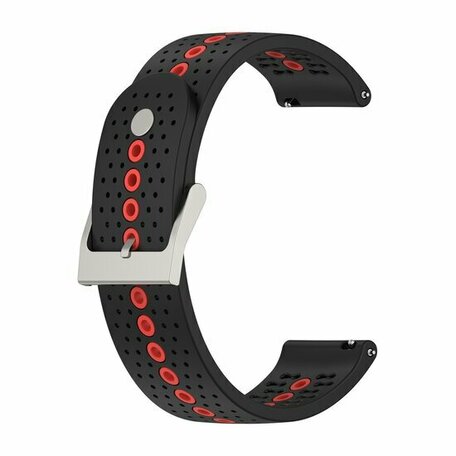 Dot Pattern Armband - Schwarz mit Rot - Huawei Watch GT 2 & GT 3 - 42mm