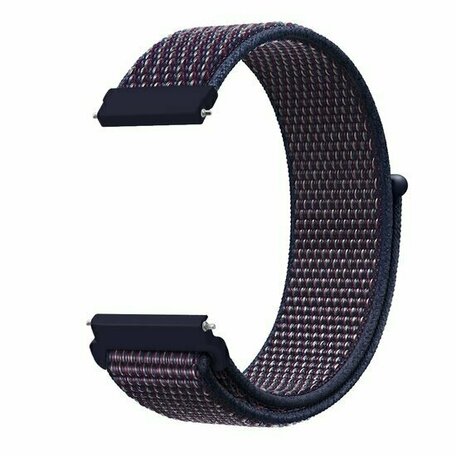 Sport Loop Nylon armband - Marineblau/Dunkellila gemischt - Huawei Watch GT 2 / GT 3 / GT 4 - 46mm