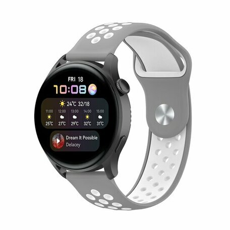 Sport Edition Silikonband - Grau + Weiß - Huawei Watch GT 2 / GT 3 / GT 4 - 46mm