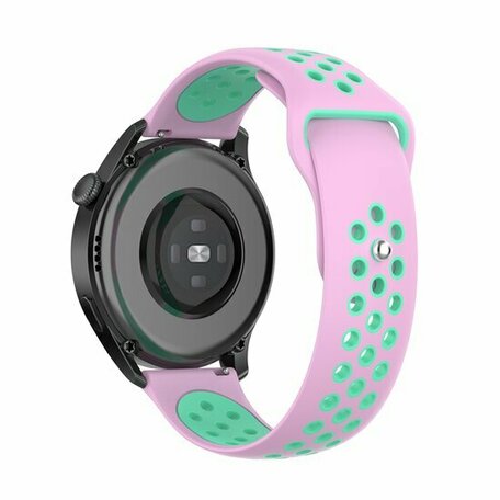 Sport Edition Silikonband - Pink + grün - Huawei Watch GT 2 / GT 3 / GT 4 - 46mm