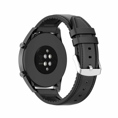 Leder + Silikonband - Schwarz - Huawei Watch GT 2 / GT 3 / GT 4 - 46mm