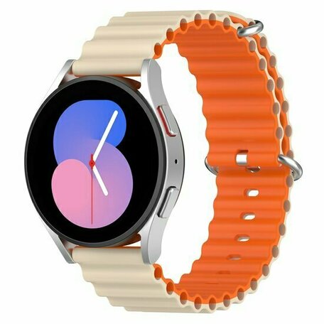 Ocean Style Silikonarmband - Beige / Orange - Huawei Watch GT 2 / GT 3 / GT 4 - 46mm