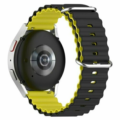 Ocean Style Silikonarmband - Schwarz / Gelb - Huawei Watch GT 2 / GT 3 / GT 4 - 46mm