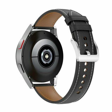 Luxuriöses Lederarmband - Schwarz - Huawei Watch GT 2 / GT 3 / GT 4 - 46mm