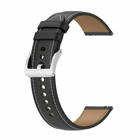 Luxuriöses Lederarmband - Schwarz - Huawei Watch GT 2 / GT 3 / GT 4 - 46mm