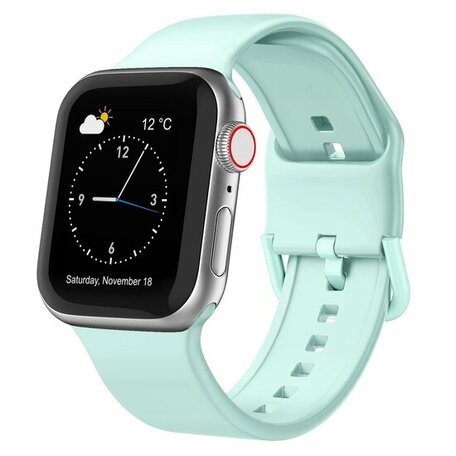 Weiches Silikonarmband mit Schnallenverschluss - Mintgrün - Geeignet für Apple Watch 38mm / 40mm / 41mm / 42mm