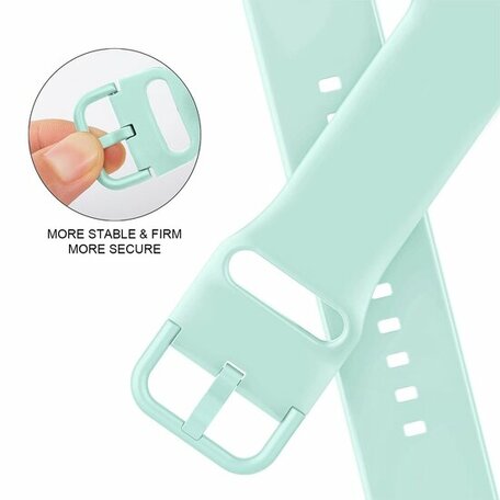 Weiches Silikonarmband mit Schnallenverschluss - Mintgrün - Geeignet für Apple Watch 38mm / 40mm / 41mm