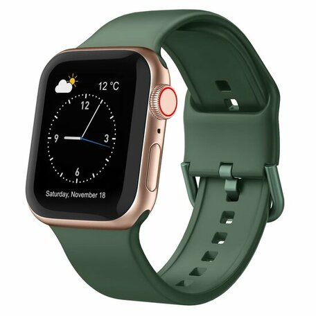 Weiches Silikonarmband mit Schnallenverschluss - Tannengrün - Geeignet für Apple Watch 38mm / 40mm / 41mm