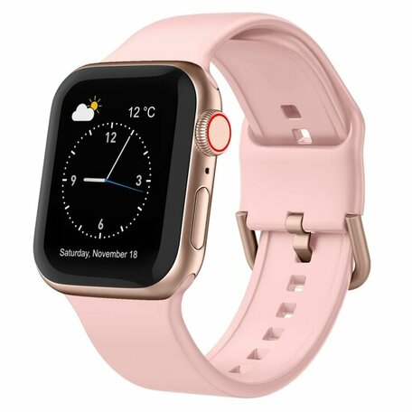 Weiches Silikonarmband mit Schnallenverschluss - Pink - Geeignet für Apple Watch 38mm / 40mm / 41mm