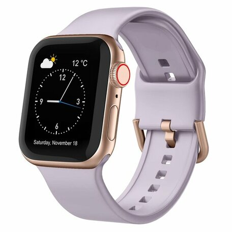 Weiches Silikonarmband mit Schnallenverschluss - Pastellviolett - Geeignet für Apple Watch 38mm / 40mm / 41mm