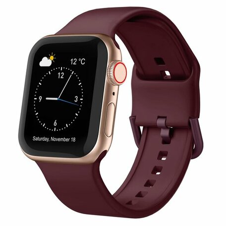 Weiches Silikonarmband mit Schnallenverschluss - Bordeaux - Geeignet für Apple Watch 38mm / 40mm / 41mm