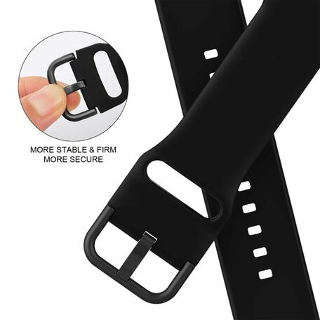 Weiches Silikonarmband mit Schnallenverschluss - Schwarz - Geeignet für Apple Watch 38mm / 40mm / 41mm