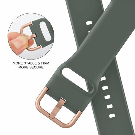 Weiches Silikonarmband mit Schnallenverschluss - Olivgrün - Geeignet für Apple Watch 38mm / 40mm / 41mm