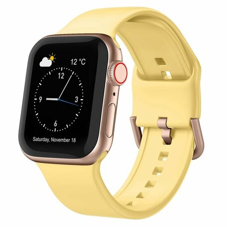 Weiches Silikonarmband mit Schnallenverschluss - Gelb - Geeignet für Apple Watch 38mm / 40mm / 41mm