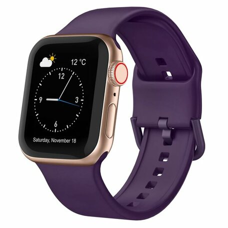 Weiches Silikonarmband mit Schnallenverschluss - Dunkelviolett - Geeignet für Apple Watch 38mm / 40mm / 41mm