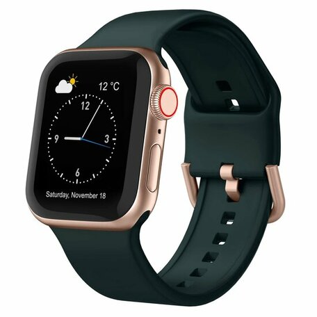 Weiches Silikonarmband mit Schnallenverschluss - Dunkelgrün - Geeignet für Apple Watch 38mm / 40mm / 41mm