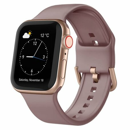 Weiches Silikonarmband mit Schnallenverschluss - Violettbraun - Geeignet für Apple Watch 38mm / 40mm / 41mm