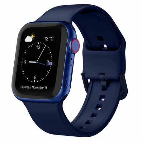 Weiches Silikonarmband mit Schnallenverschluss - Nachtblau - Geeignet für Apple Watch 38mm / 40mm / 41mm