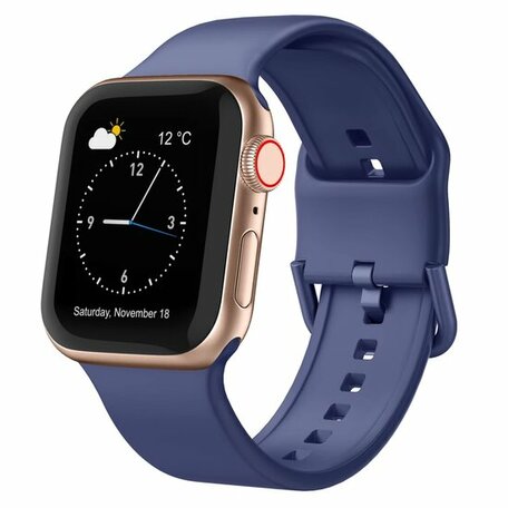 Weiches Silikonarmband mit Schnallenverschluss - Indigo - Geeignet für Apple Watch 38mm / 40mm / 41mm