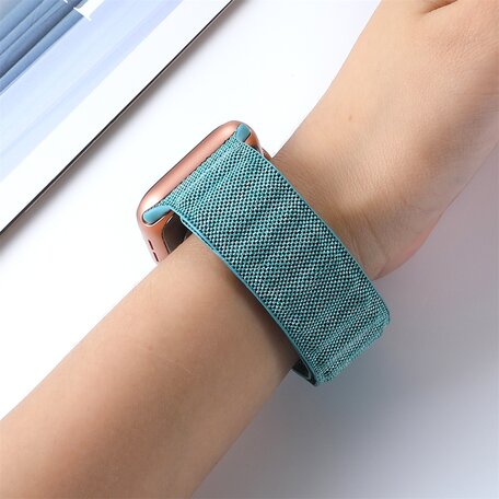 Denim-Nylonarmband - Hellblau - Geeignet für Apple Watch 38mm / 40mm / 41mm / 42mm