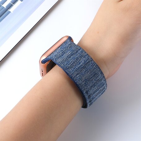 Denim-Nylonarmband - Dunkelblau - Geeignet für Apple Watch 38mm / 40mm / 41mm / 42mm