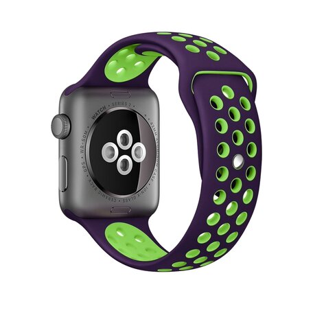 Sportarmband - Größe: M/L - Lila + Grün - Geeignet für Apple Watch 42mm / 44mm / 45mm / 46mm / 49mm