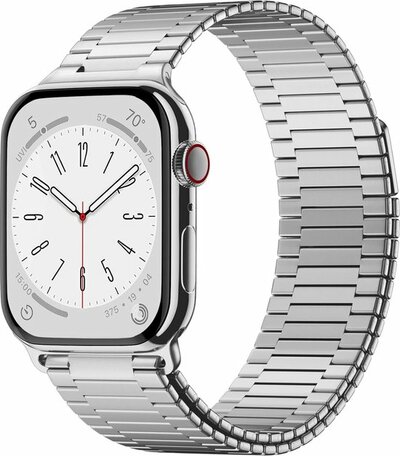 Magnetisches Stahlband - Sehr starker Magnet - Silber - Geeignet für Apple Watch 38mm / 40mm / 41mm / 42mm