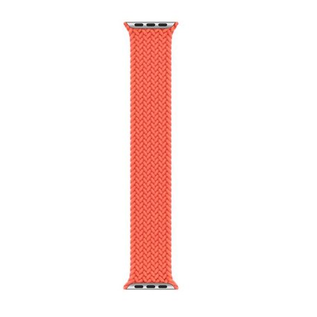 Geflochtenes Solo Loop-Nylonband - Größe: L - Weiches Orange - Geeignet für Apple Watch 42mm / 44mm / 45mm / 46mm / 49mm