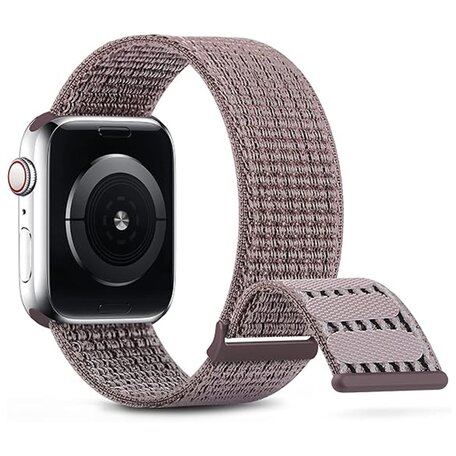 Nylon Sport Looparmband - Lila - Extra starker Klettverschluss - Geeignet für Apple Watch 38mm / 40mm / 41mm