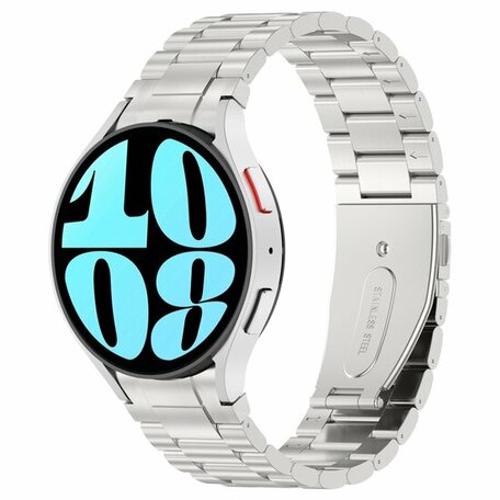 Stahlband mit Verbindungsknopf - Silber - Samsung Galaxy Watch 6 Classic - 47mm & 43mm