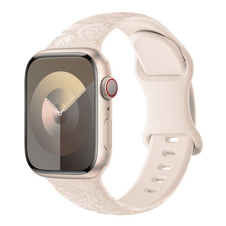 Silikonband Rose Print - Polarstern / Starlight - Passend für Apple Watch 38mm / 40mm / 41mm